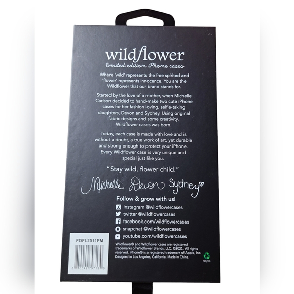 NIB | WILDFLOWER LIMITED EDITION IPHONE CASSES |"STAY WILD, FLOWER CHILD" - Picture 3 of 11